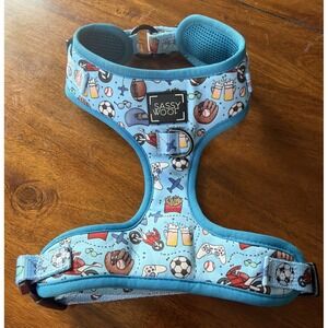 Sassy Woof Adjustable Soft Dog Harness Med. Blue Sports, Beer, Gaming Pre-owned